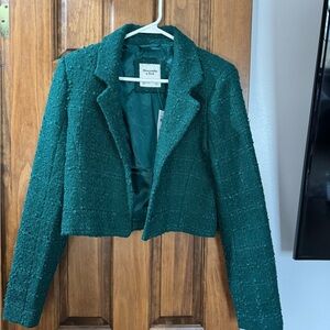 Green Tweed Women's Cropped Jacket